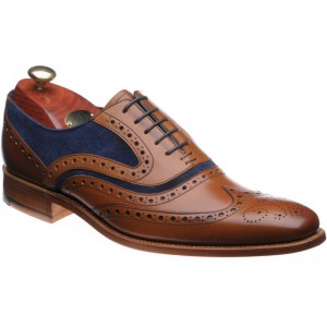 barker mcclean in cedar calf and navy suede