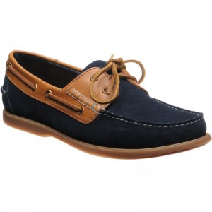 barker wallis in navy suede and cedar calf