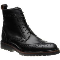 barker woodbury in black waxy calf