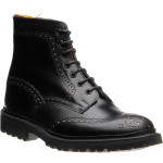 Wildsmith Stow LW rubber-soled brogue boots in Black Calf