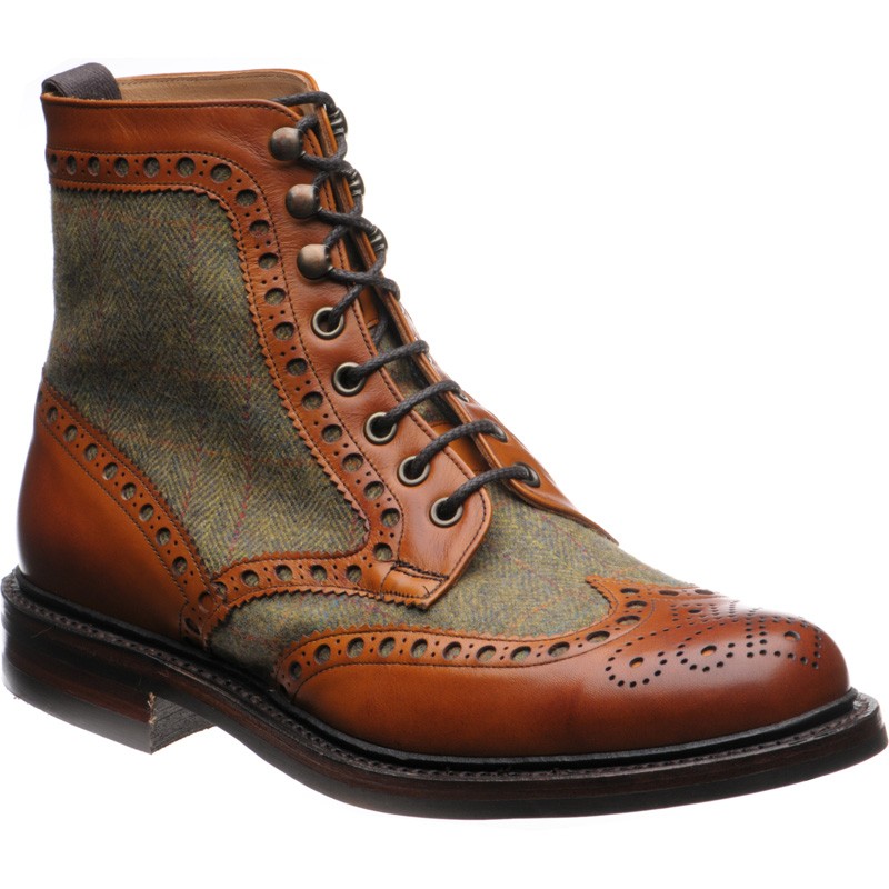 Herring Exmoor tweed rubber-soled brogue boots