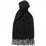 Herring Plain Cashmere Scarf in Black Cashmere
