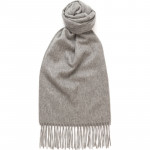 Herring Plain Cashmere Scarf in Mid Grey Cashmere