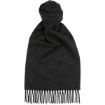 Herring Plain Cashmere Scarf in Charcoal Grey Cashmere