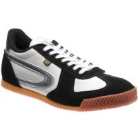 herring tokyo trainer in white calf and black suede