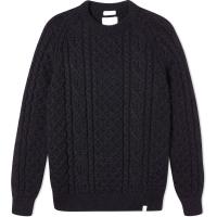 herring hudson aran jumper by peregrine in navy