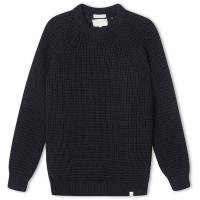 herring waffle jumper by peregrine in navy