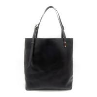herring vixen tote bag in black waxy calf