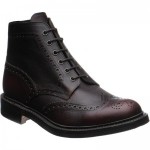 Loake Bedale rubber-soled brogue boots in Mahogany Grain